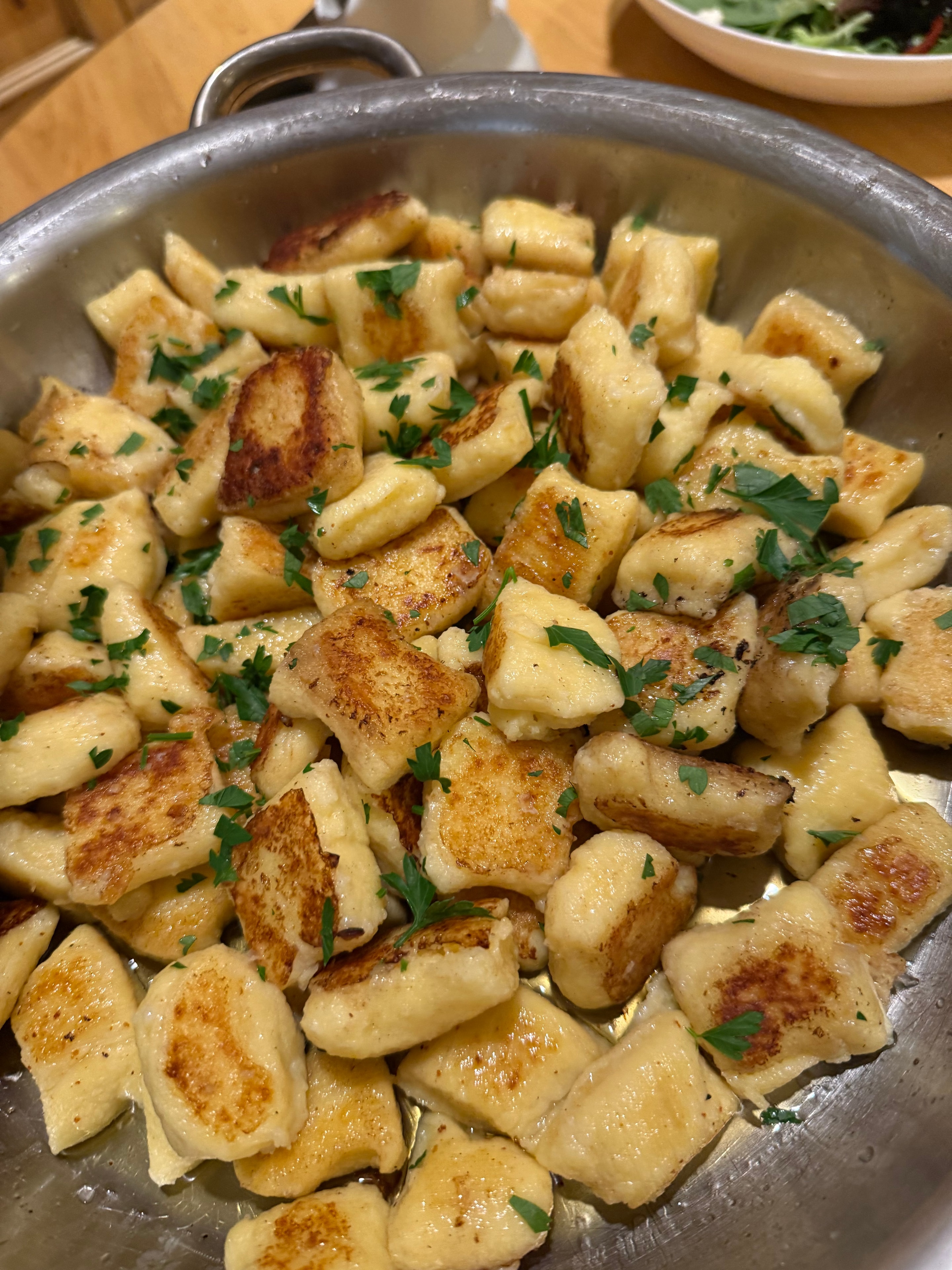 Roasted potatoes with parsley garnish